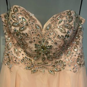 Light pink jeweled prom dress size 4